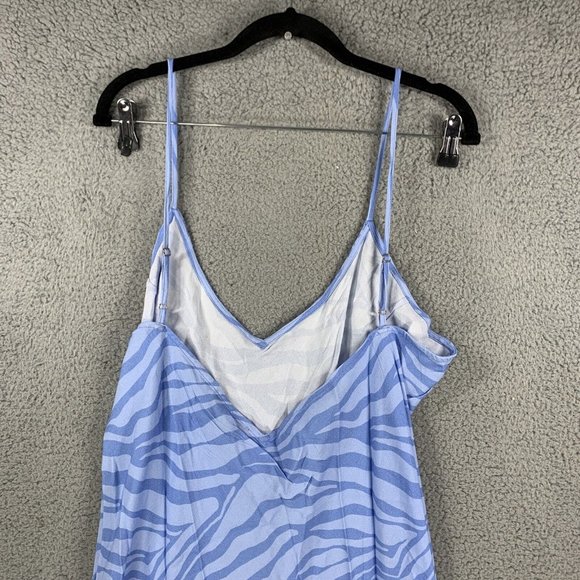 Spiritual Gangster Women’s XL Animal Print Crepe Maxi Slip Dress Light Blue NWT - Picture 10 of 13